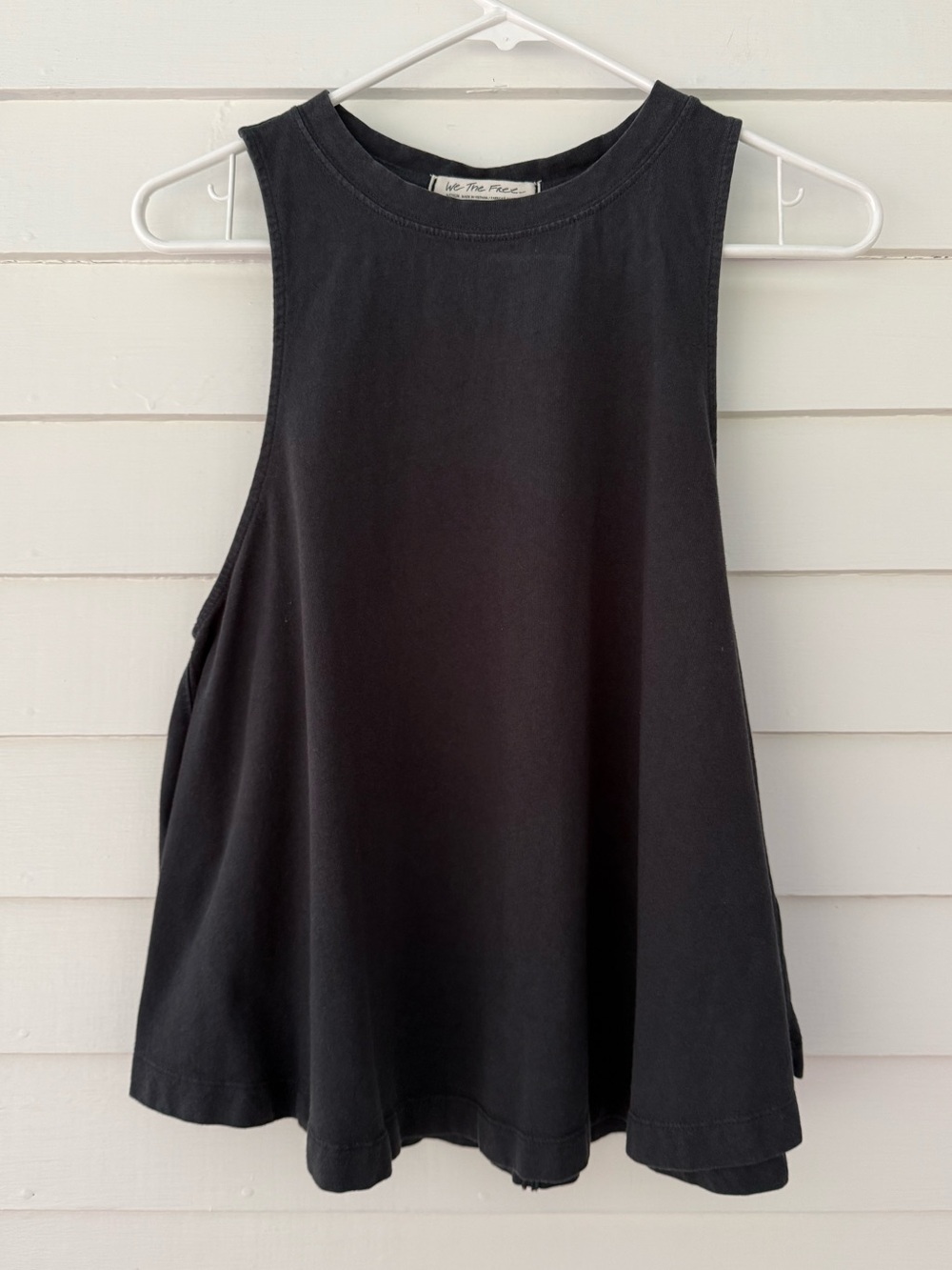 Free People We The Free Black Swing Tank Top Medium Oversized Cotton Sleeveless